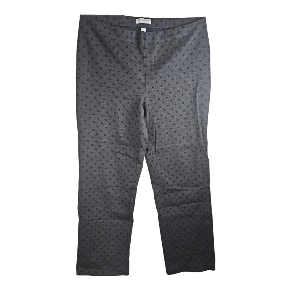 Coldwater Creek Classic Fit Pull On Knit Straight Leg Polka Dot Pants Size L